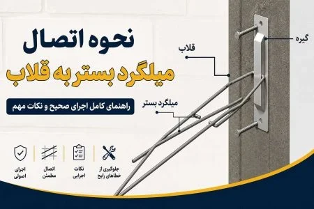 نحوه اتصال میلگرد بستر به قلاب + نکات اجرایی نحوه اتصال میلگرد بستر به قلاب + نکات اجرایی